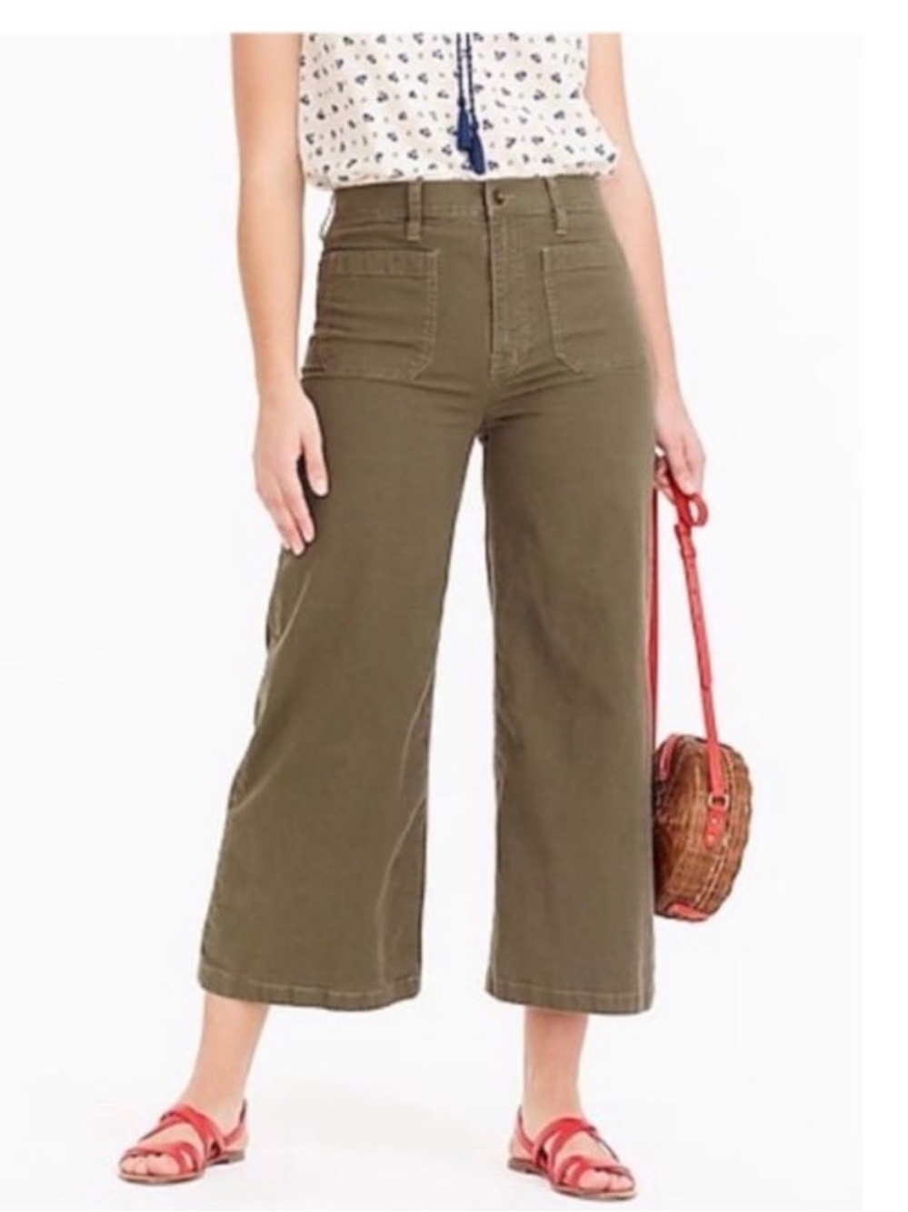 J. Crew Point Sur washed wide-leg crop pant